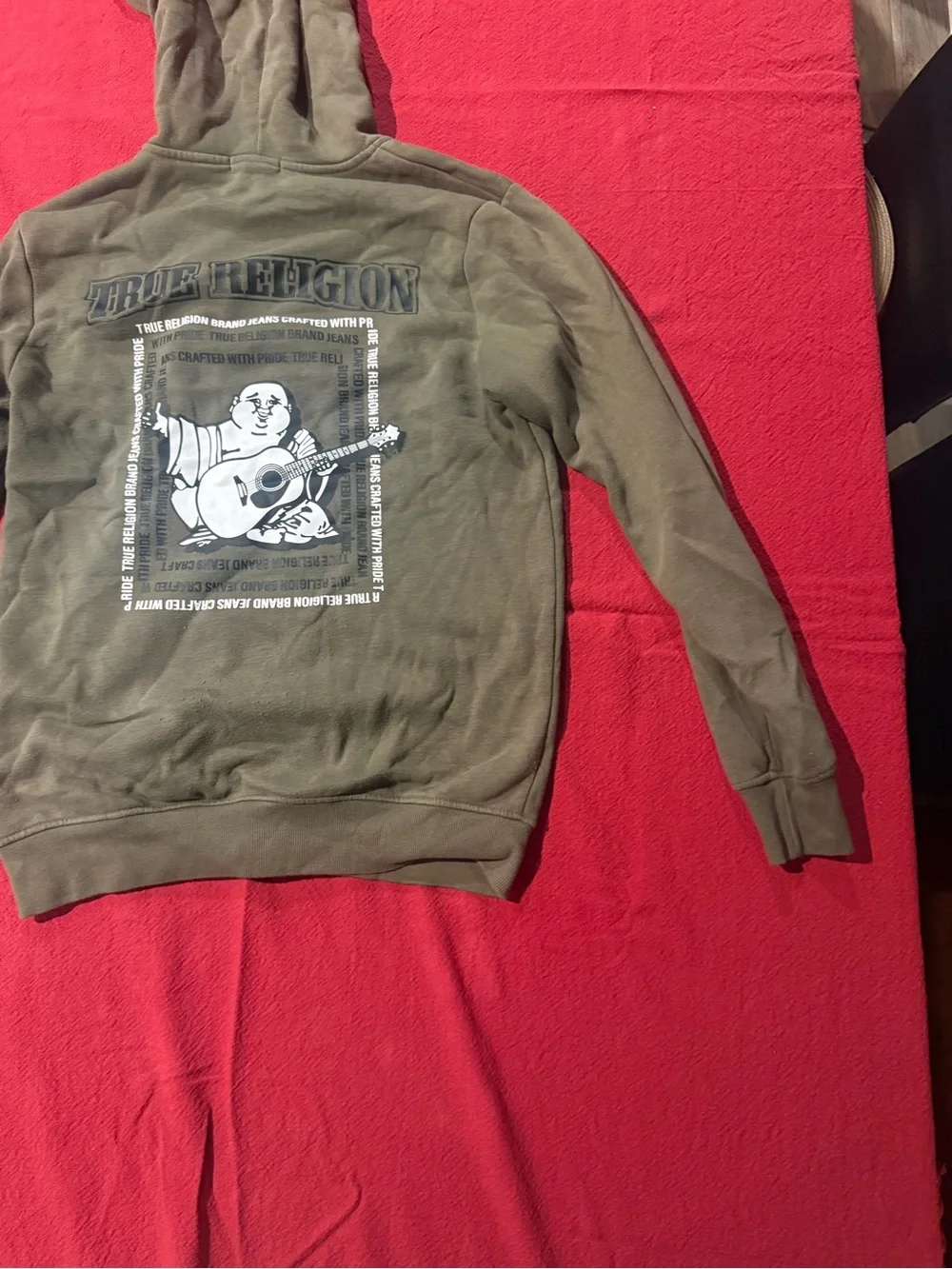 True Religion Olive Green Zip-Up Hoodie